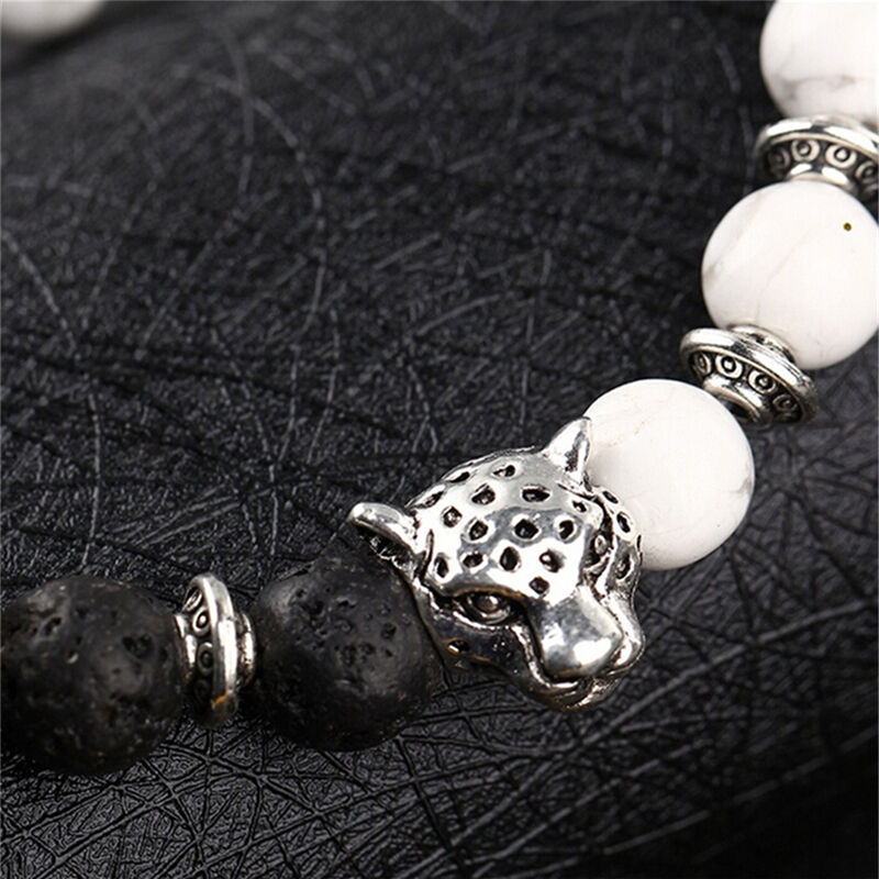 Handmade Mens Women Animals Beaded Natural Lava Stone 8MM Beads Agate Bracelets
