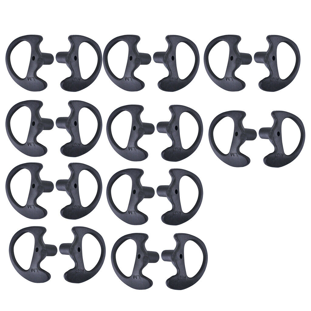 10Pairs Silicone Ear Bud for 2-way Radio Covert Acoustic Tube Earphone Black