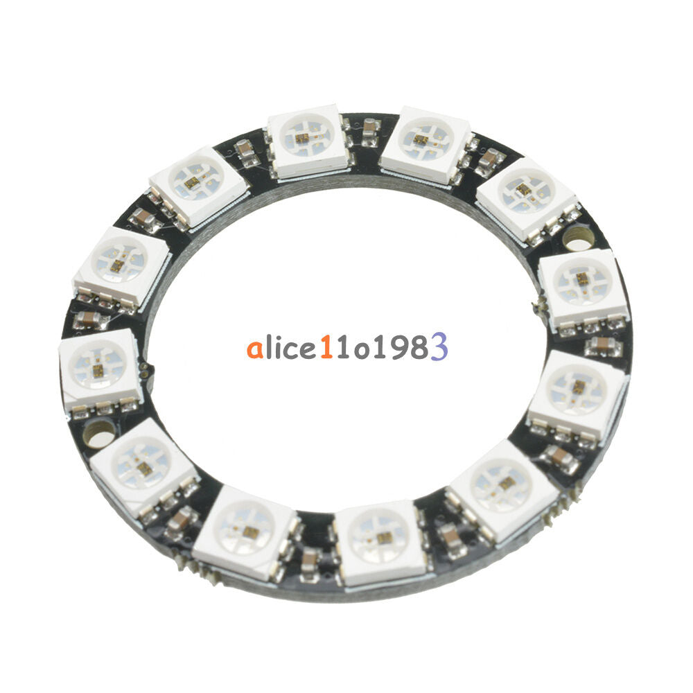 2Pcs RGB LED Ring 12Bit WS2812 5050 RGB LED + Integrated Drivers For Arduino