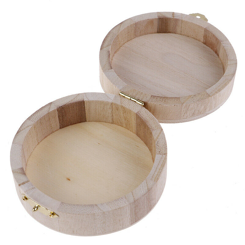 1PC Boutique Gift Wooden Box Jewerly Storage Gift Box Storage Wooden RoundDD