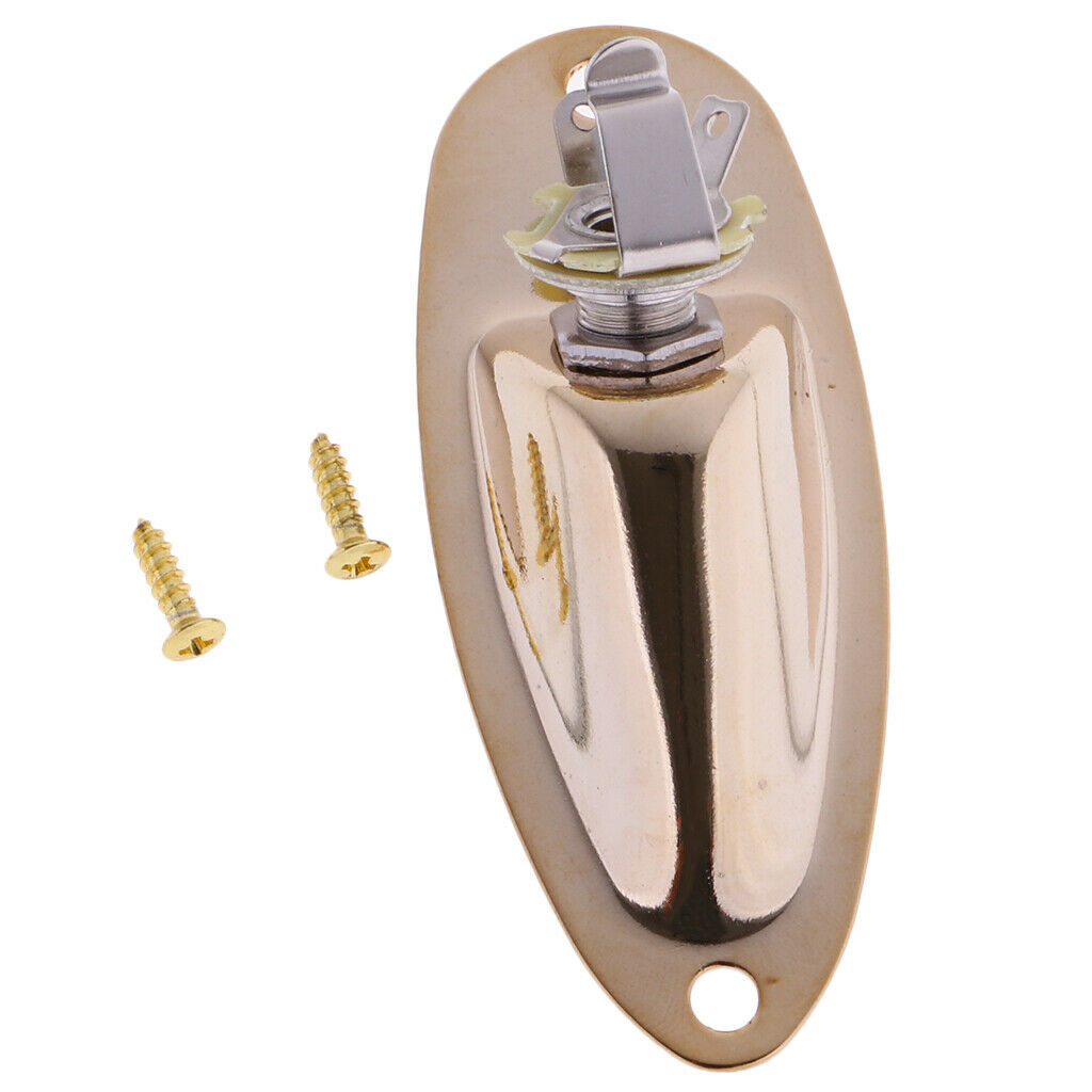 3pcs Boat Shape Output Jack Socket Plate with Screws for  ST Guitar