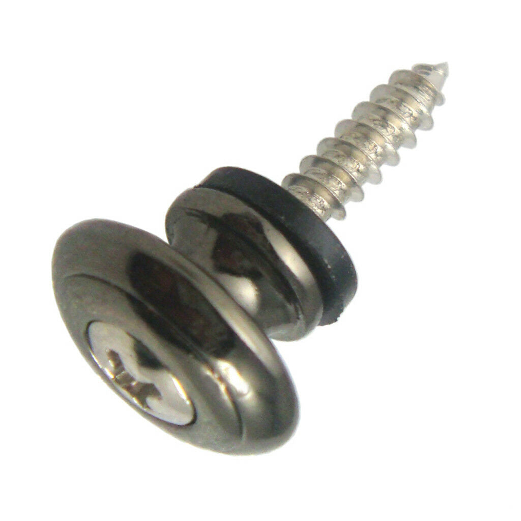 10x Strap Lock Buttons for Acoustic Electric Bass Guitar Ukulele Parts Black