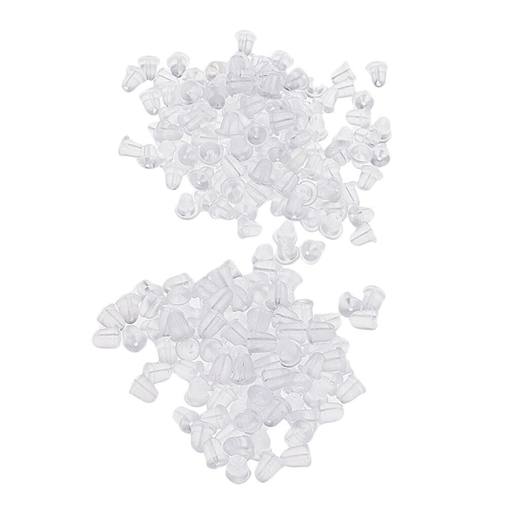 250x Assorted Size Rubber Replacement Earring Backs Bullet Stoppers Earnuts