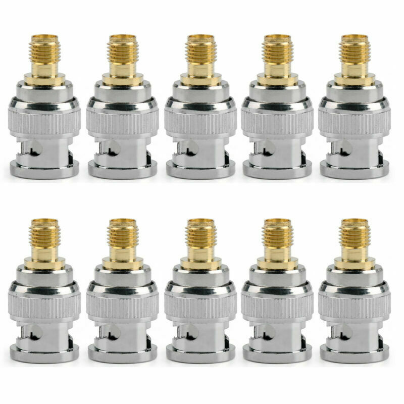 10Pc Adapter Converter BNC Male Plug To SMA Female Jack Pin RF Coaxial AT2