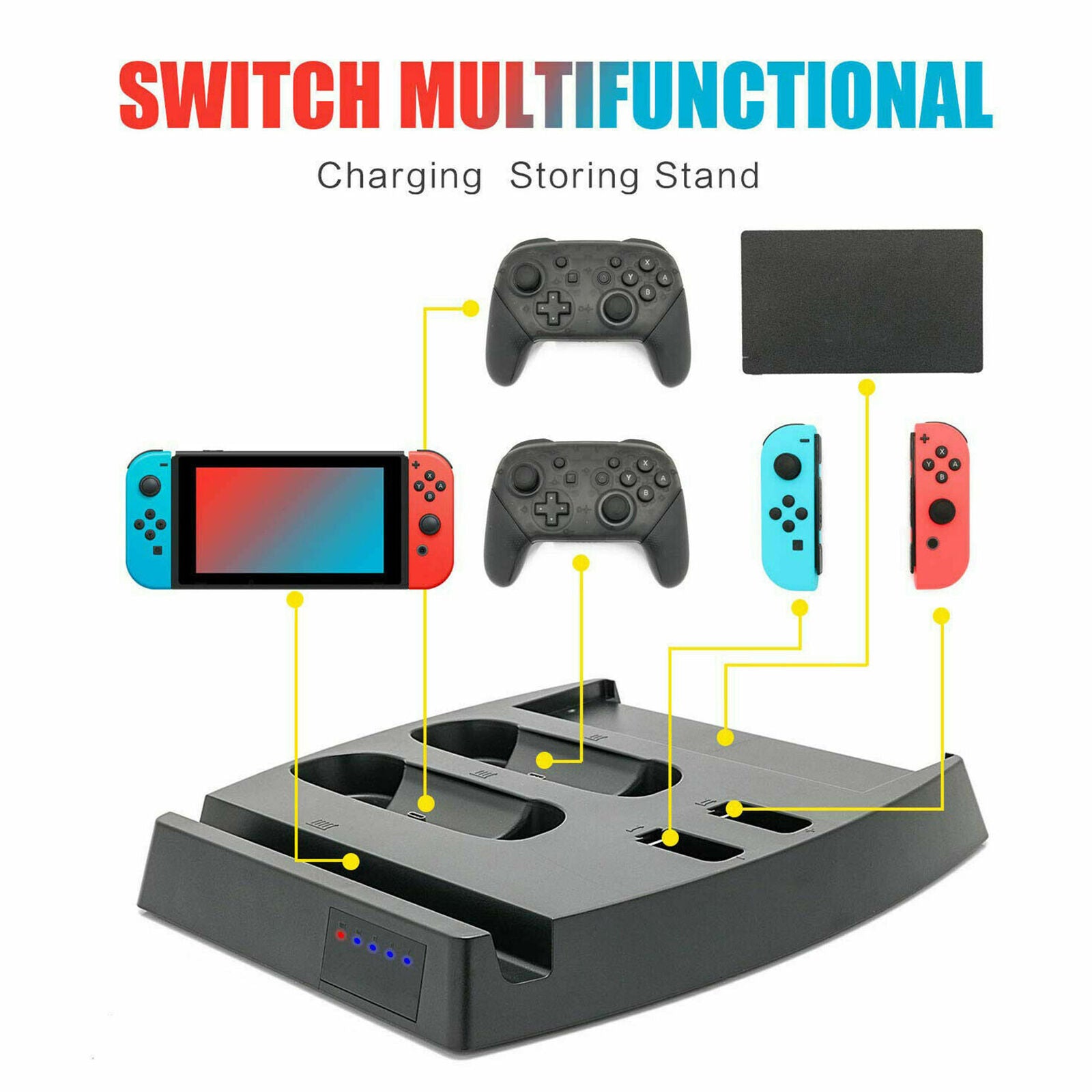 Charging Dock Stand Station For Nintendo Switch Console /Joy-con/Pro Controller