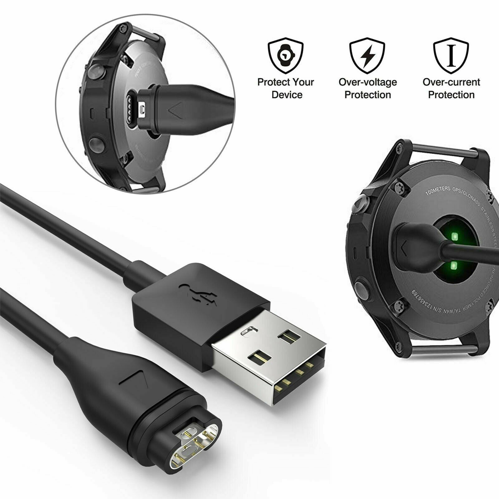 USB Charger Charging Cable for Garmin Fenix 5/5S/5X Vivoactive 3 Vivosport Watch