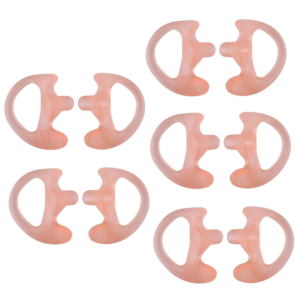 5Pairs Silicone Ear Bud for 2-way Radio Covert Acoustic Tube Earpiece Pink