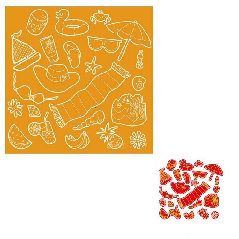 Craft Card Making Embossing Stencil DIY Printing Carbon Steel Mould for Beach