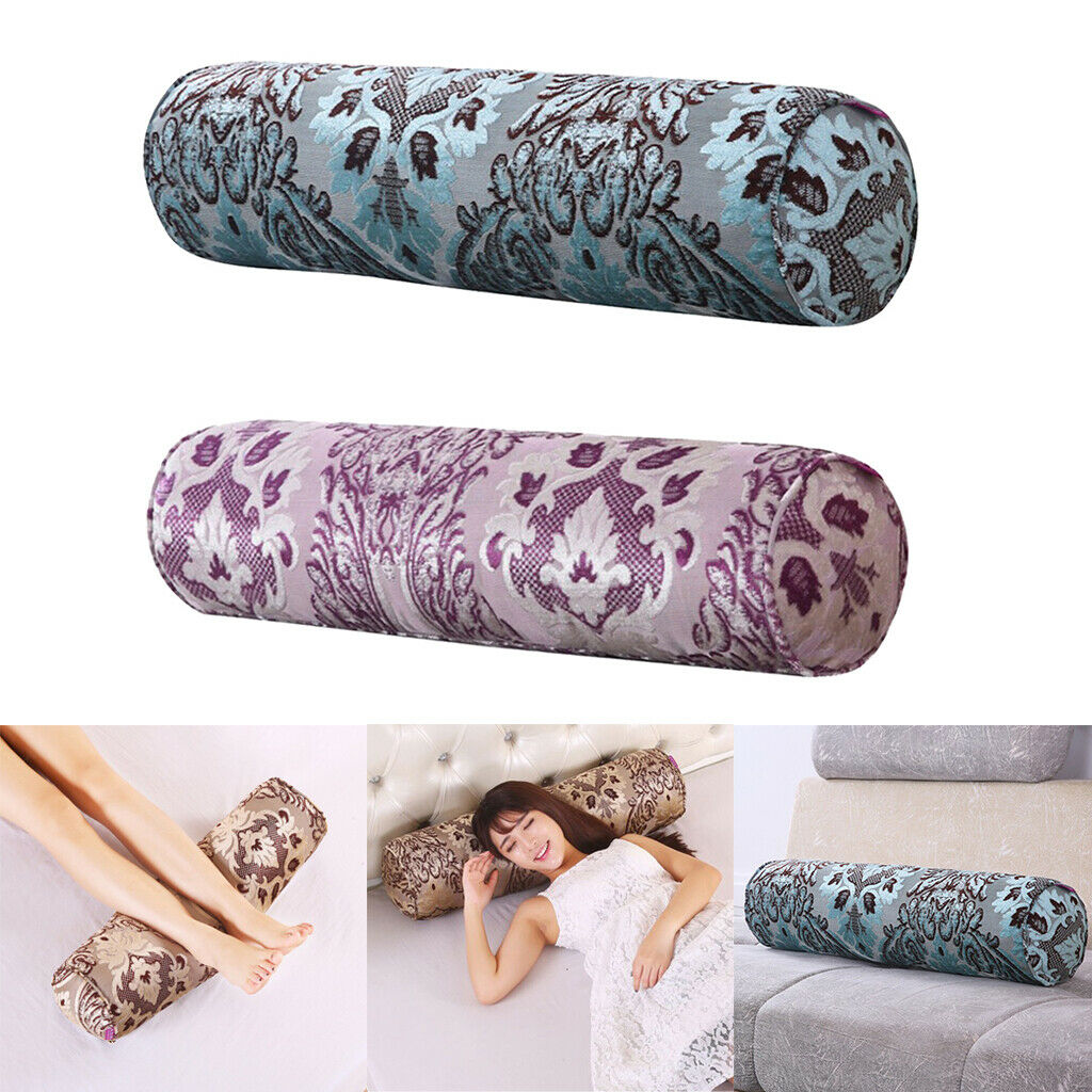 2 Pack Cylinder Roll Pillow Head Legs Lumbar Neck Support Round Cushion 40cm