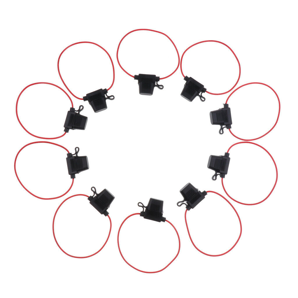 10 Pieces Car Automotive Waterproof Blade Fuse Holder Harness Block 18AWG