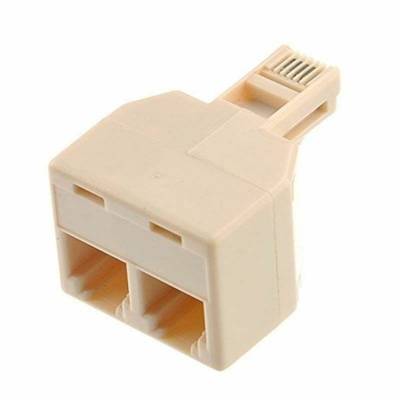 RJ11 Splitter 1 Male to 2 Female Adapter Divider Telephone Phone Fax