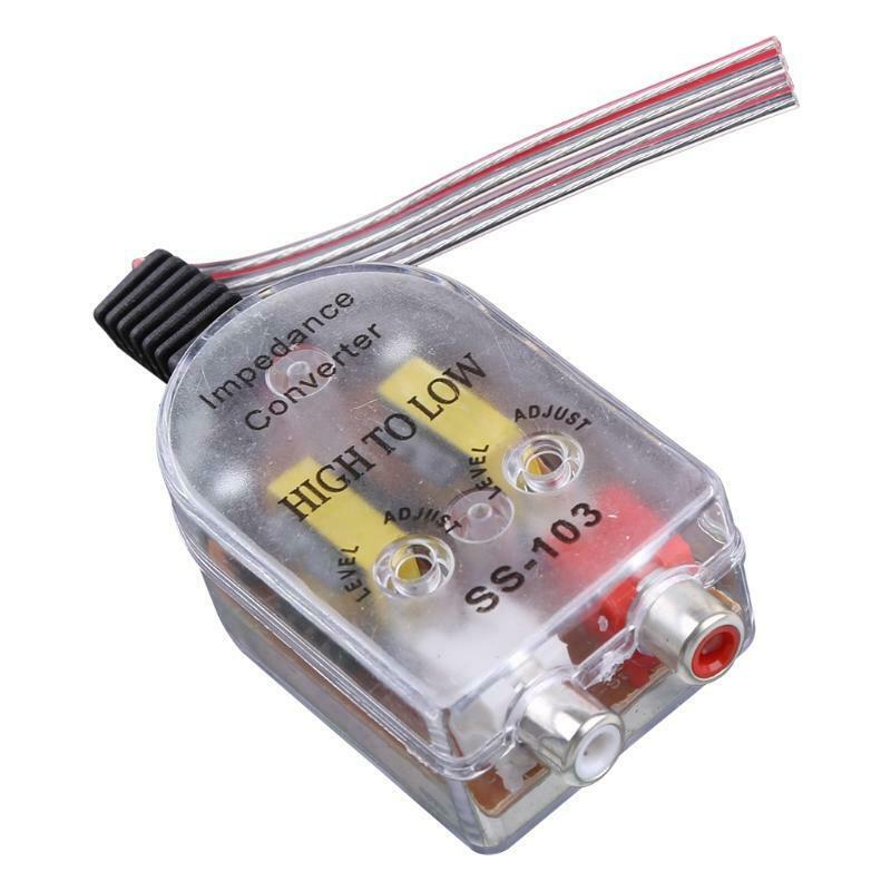 12V RCA Car Stero Radio Converter Speaker High To Low Amplifier Audio Impedance