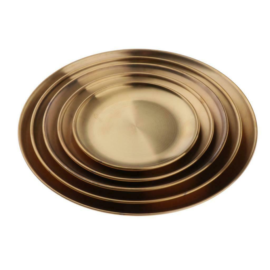 3x Stainless Steel Salad Dessert Dinner Plate Dish Tableware 5.5 Inch in Dia