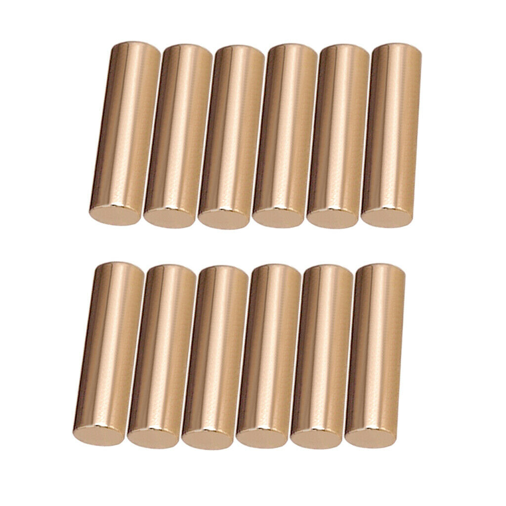 12 Pieces Iron Humbucker Pickup Polepiece Slug Rods 15mm Golden
