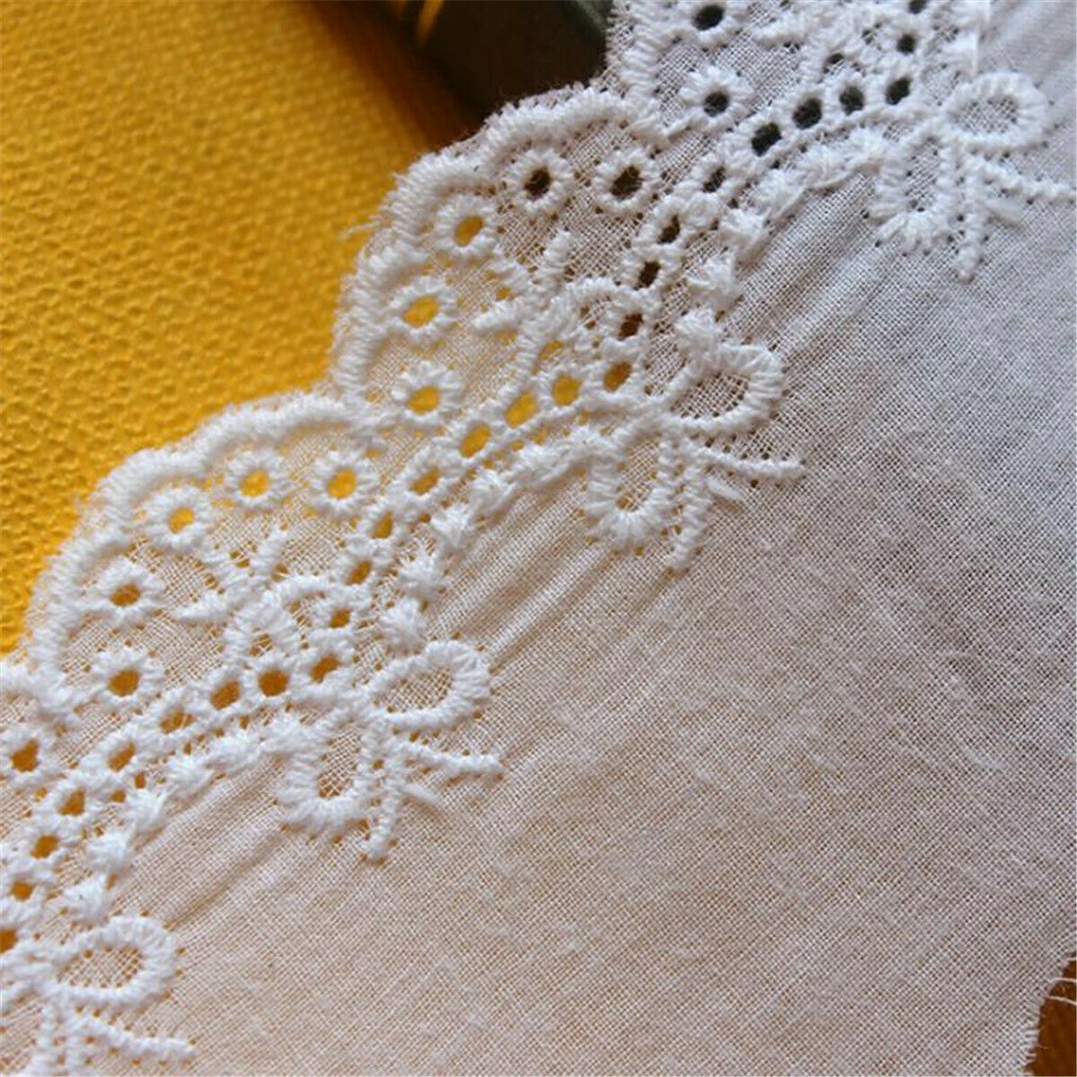 1 Yard Soft Cotton Embroidery Lace Trim Clothing Decoration DIY Sewing 6cm
