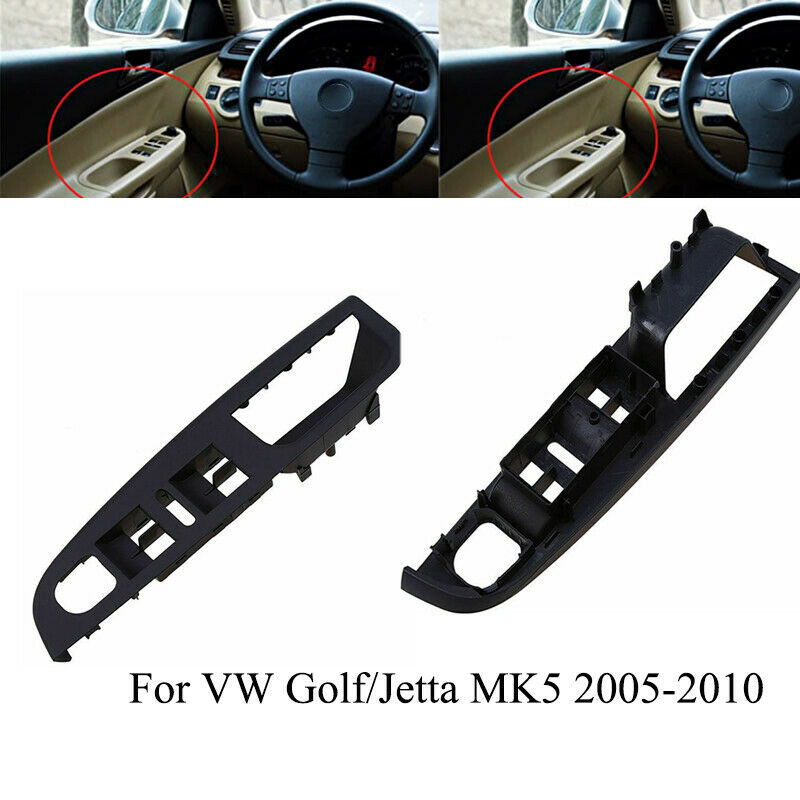 Black Left Hand Driver Side Master Window Switch Bezel Fit For VW Jetta Golf 5