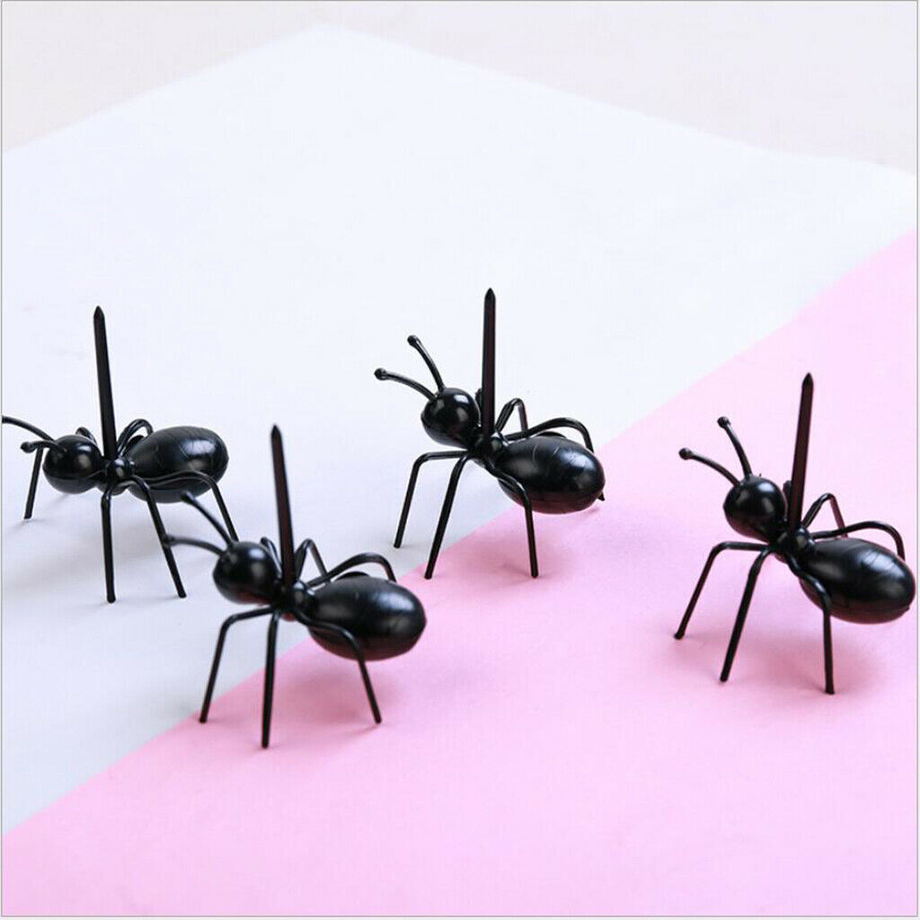 60x Ants Shaped Mini Cake Snack Fruit Forks Cocktail Party Picks Novelty