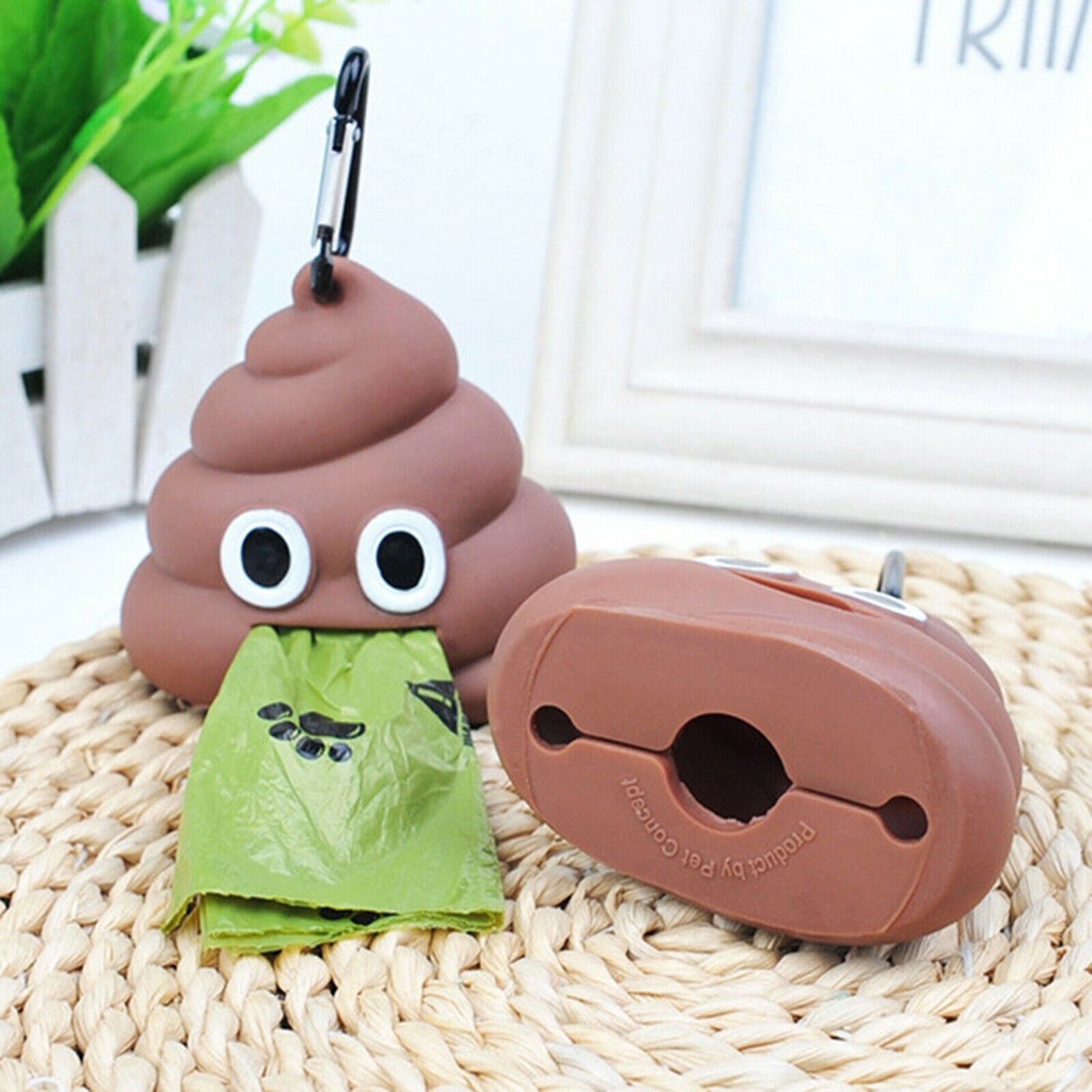 Portable Pet Waste Bag Dispenser  with Clip Cute Holder Poo Waste Carrier