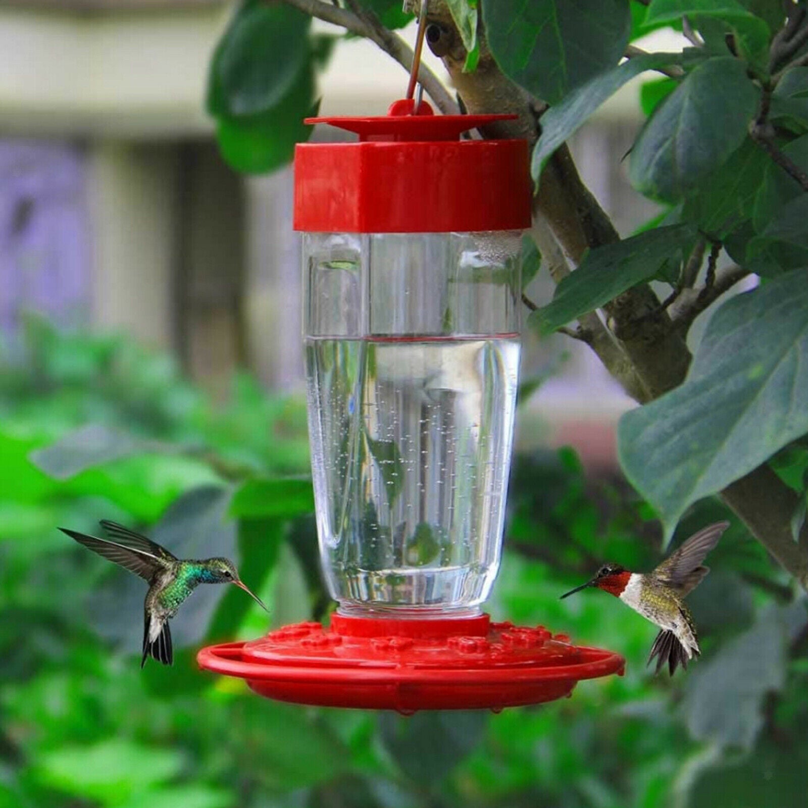 Outdoor Courtyard Leak-Proof Hummingbird Flower Feeder with 8 Feeder Ports