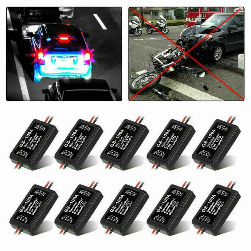 10x GS-100A Flash Strobe Controller Flasher Module Box For LED Brake Stop Light