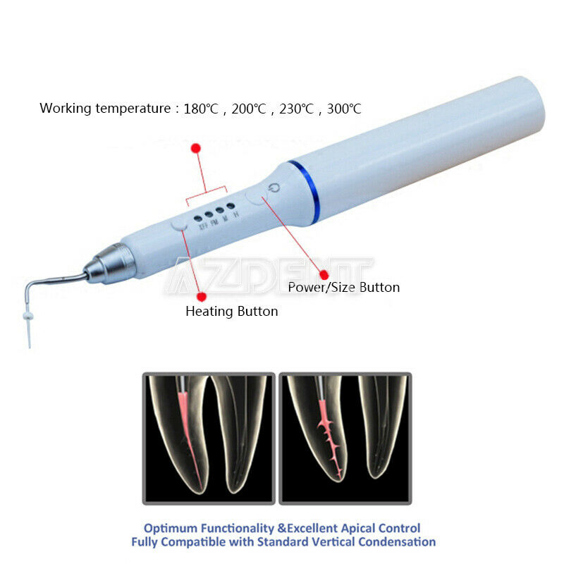 2X Dental Cordless Gutta Percha Obturation System Endo Heated Pen J1SS+ Tips