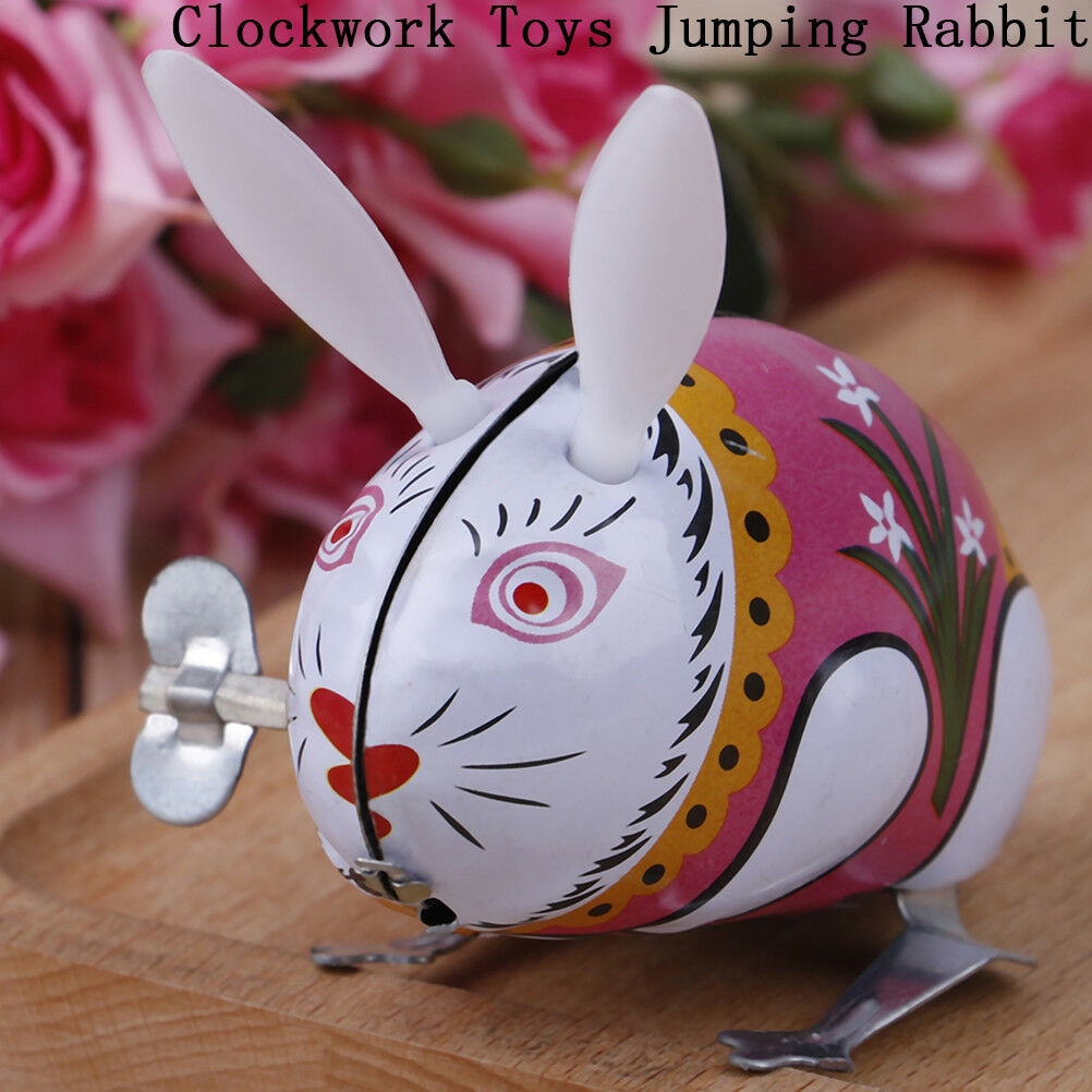 1Pc cute tin wind up clockwork toys jumping rabbit classic t.l8