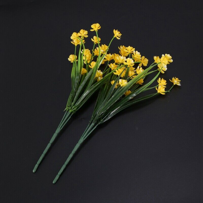 8Pcs Artificial Flowers Outdoor Uv Resistant Plants, 8 Branches Faux Plastic GE4
