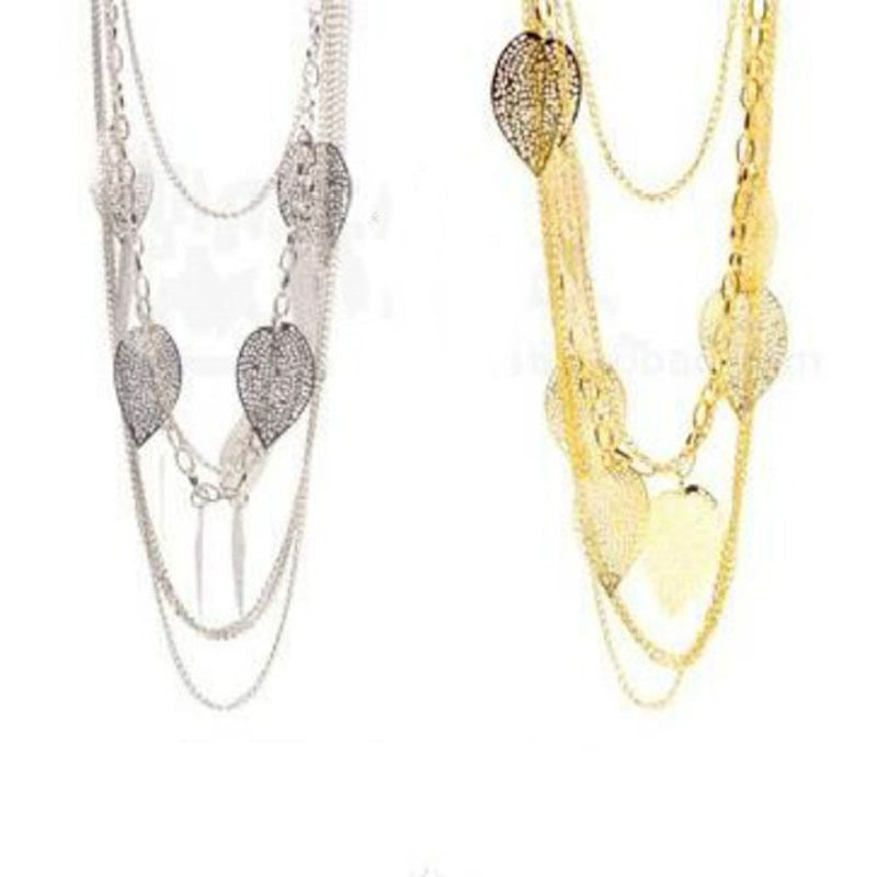 Bohemian Leaves Multi-layer Long Necklace Pendant Chain Fashion Jewel^.l8