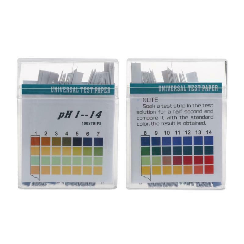 100 Strips 1-14 PH Alkaline Acid Indicator Paper Water Saliva Litmus Testing Kit