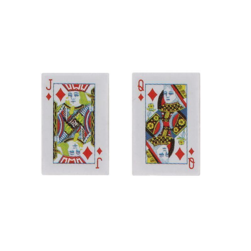 Night Club Hip Hop Small Playing Poker Cards Stud Earrings Funny Jewelry Unisex
