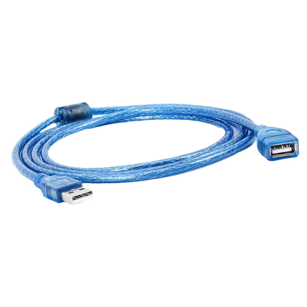 High Speed USB 2.0 Extension Cable Transparent Male To Female Cord 1.5Meters