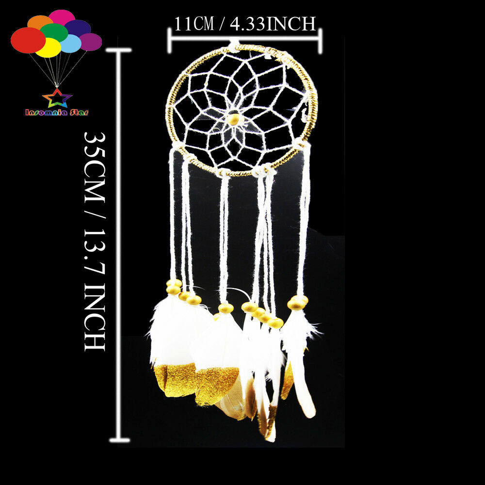 Boho style Dream Catcher Circular white Goose Feather WISH Hanging Dreamcatcher