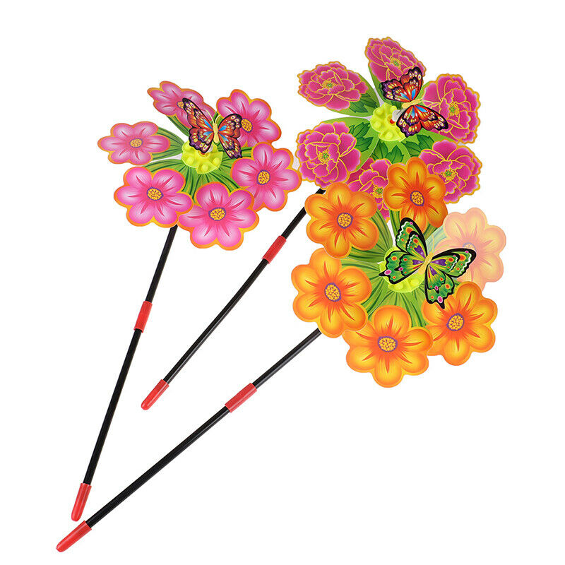 Colorful Flower Pinwheel Windmill Kids Children Toys Garden Party Decorat.l8