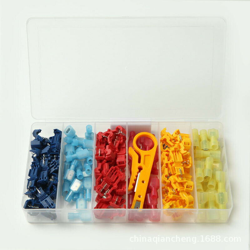 120PCS Heat Shrink Wire Connectors Nylon Marine Electrical Terminals Ring + Box
