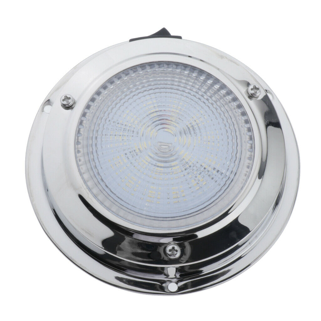 12V 2W LED Dome Light Boat RV Caravan Cabin Interior White Ceiling Lamp 4.3"