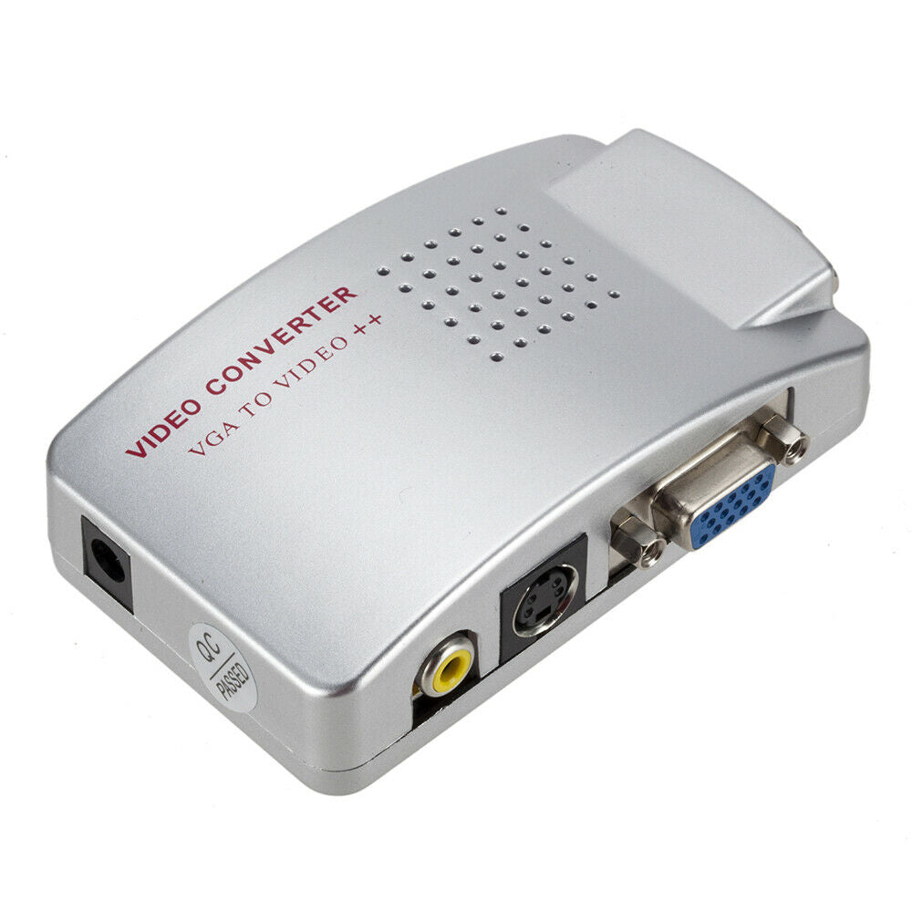 For Computer Laptop PC VGA to TV AV RC Composite Video Adapter Converter Box