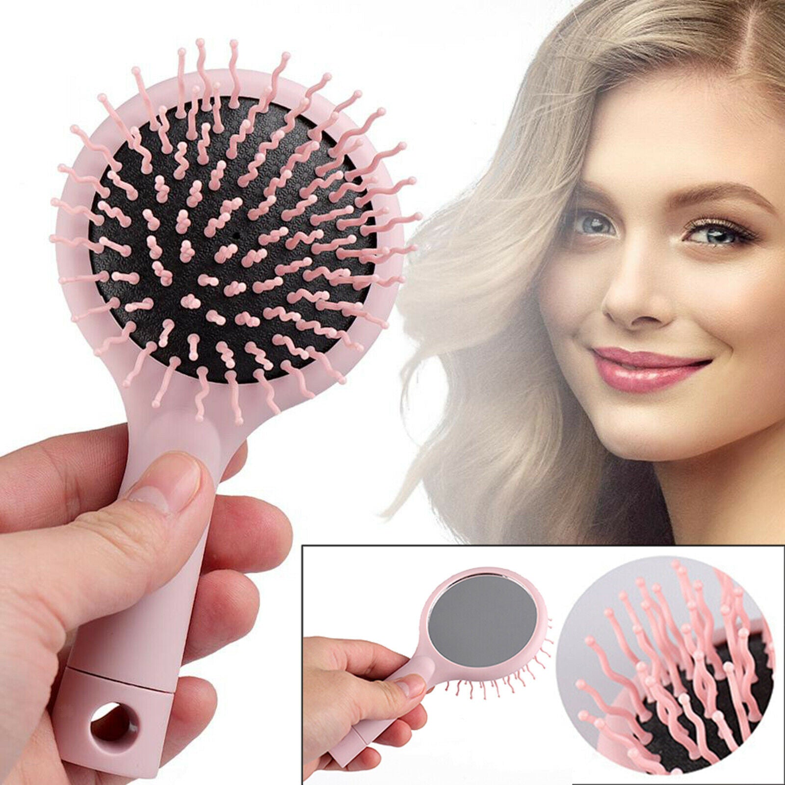Mini Portable Pocket Comb Travel Massager Hair Brush Anti- for Women
