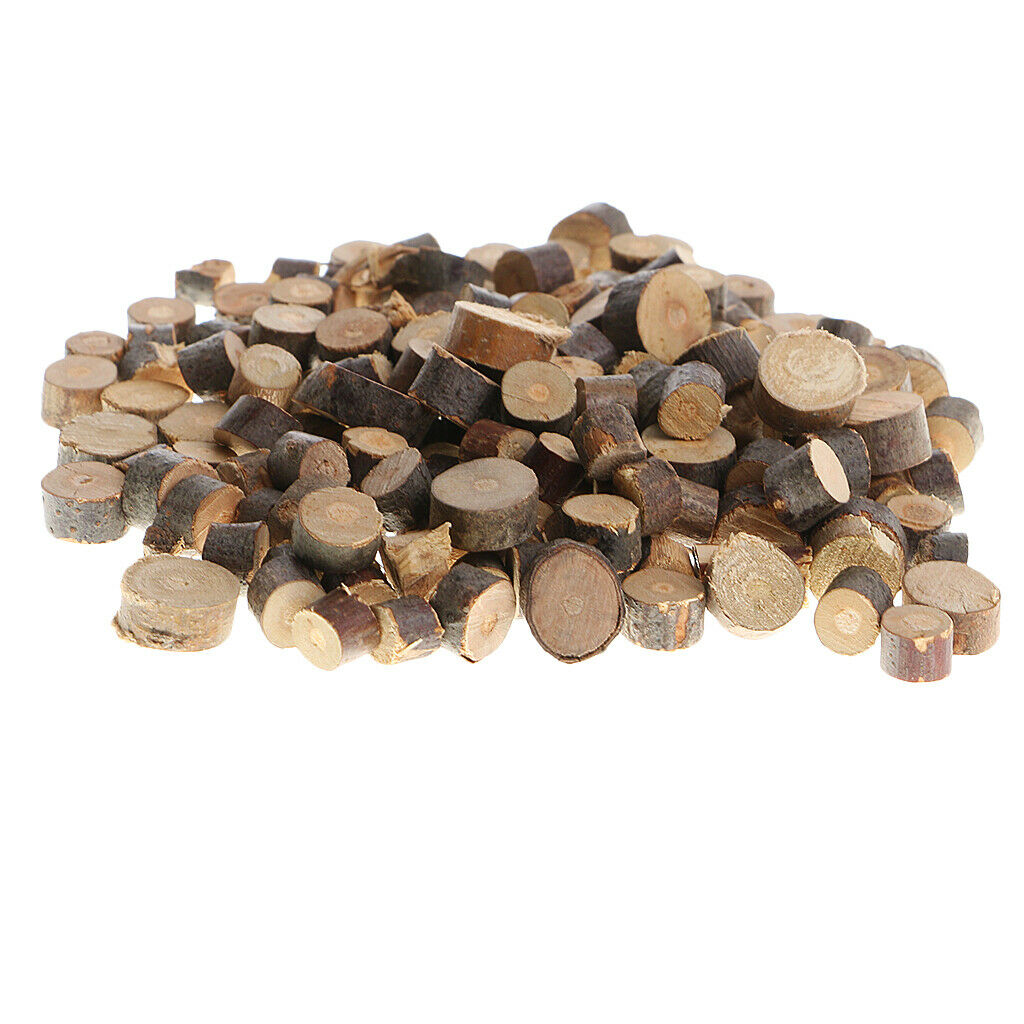 100x 5-10mm Wood Slices for DIY Crafts Wedding Decor Wooden Piles Ornaments