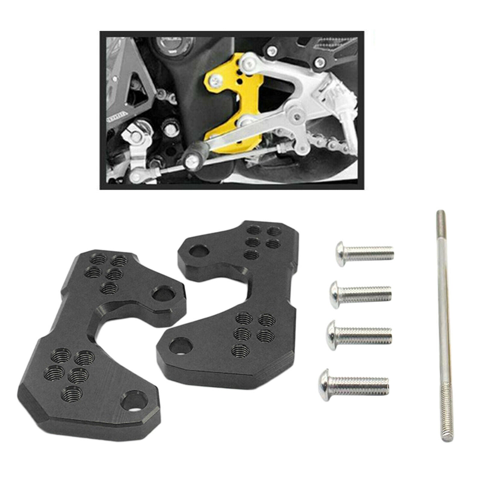 1Pair Rearsets Base Foot Raise Bracket Fits for Yamaha R3 R25 MT03 Black