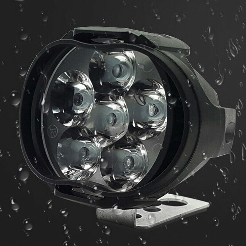 1Pc 6-LED White Motorcycle Headlight Spot Light DRL Driving Fog Waterproo.l8