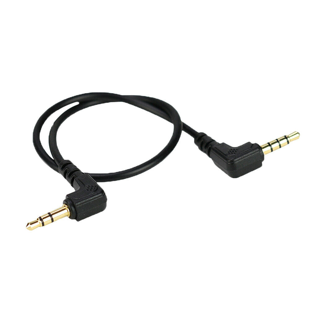 3.5mm 1/8" Right-Angle Male to 3.5mm 1/8" Male TRS Stereo Audio Cable