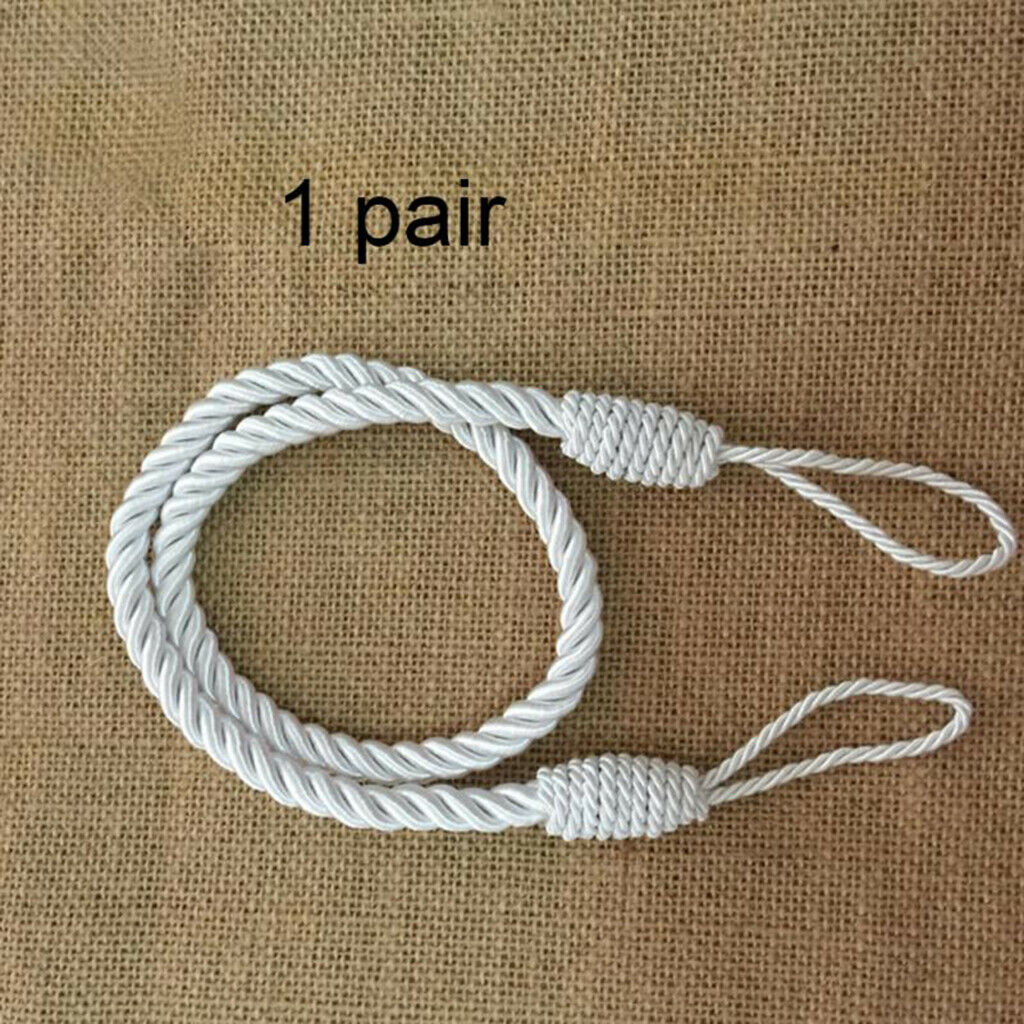 4 PCS  Rope Curtain Drape Tiebacks Tassel Living Room Bedroom White 1