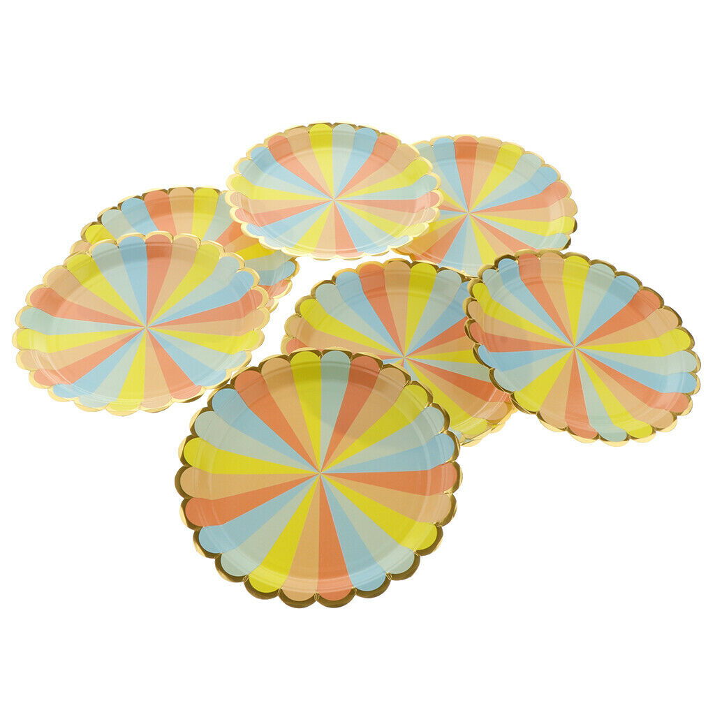 8 Pcs Colorful Flower Petals Disposable Paper Plates Party Decor 23cm