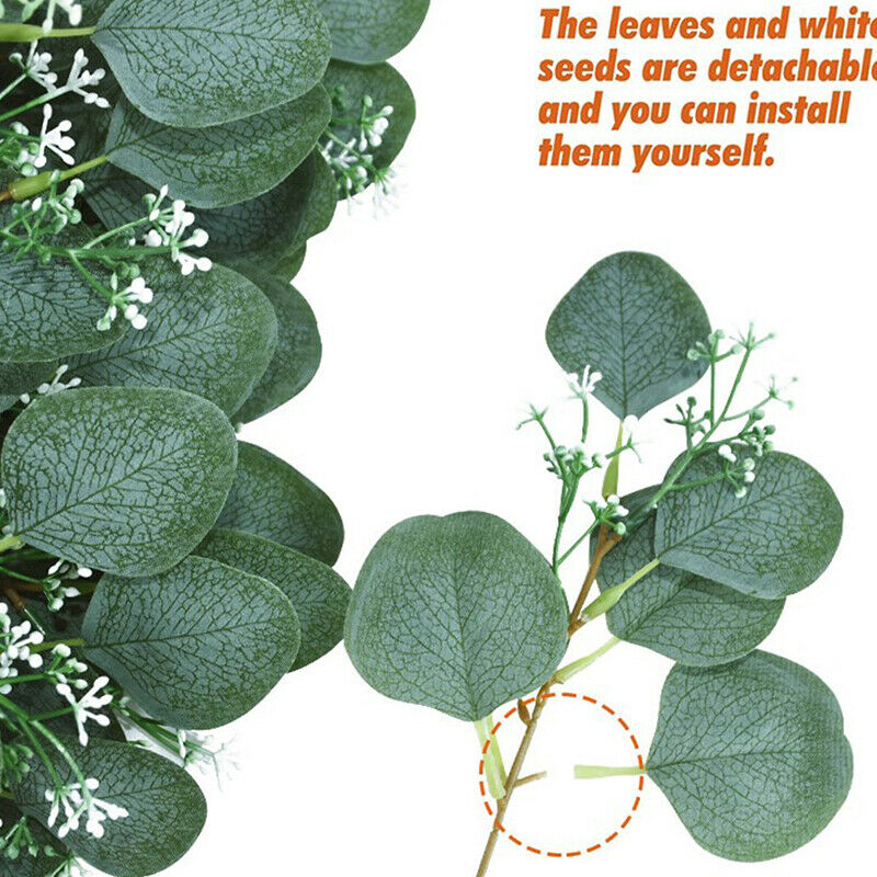 5pcs Artificial Plants Green Eucalyptus Leaves Garden Party Wedding DecoratiFCA