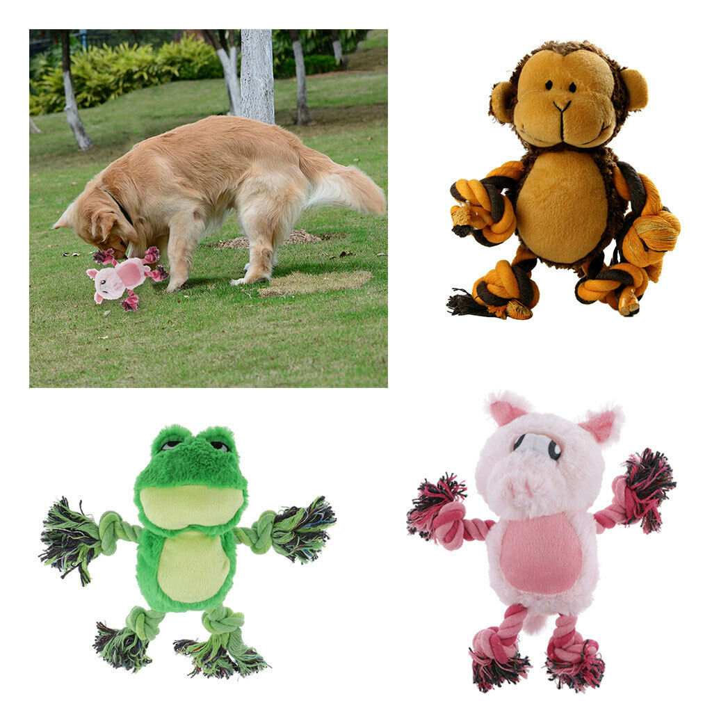 Cute Cartoon Animals Shape Pet Chew Plush Toys For Pet Dogs Pink Rabbit