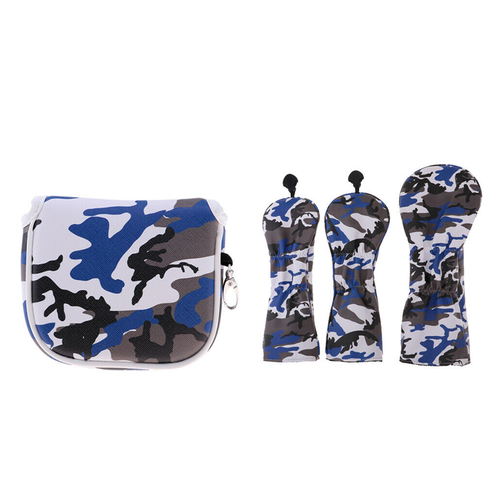 3pcs Waterproof Premium PU Golf Headcover No. 1 3 5 Wood Driver Protector Set