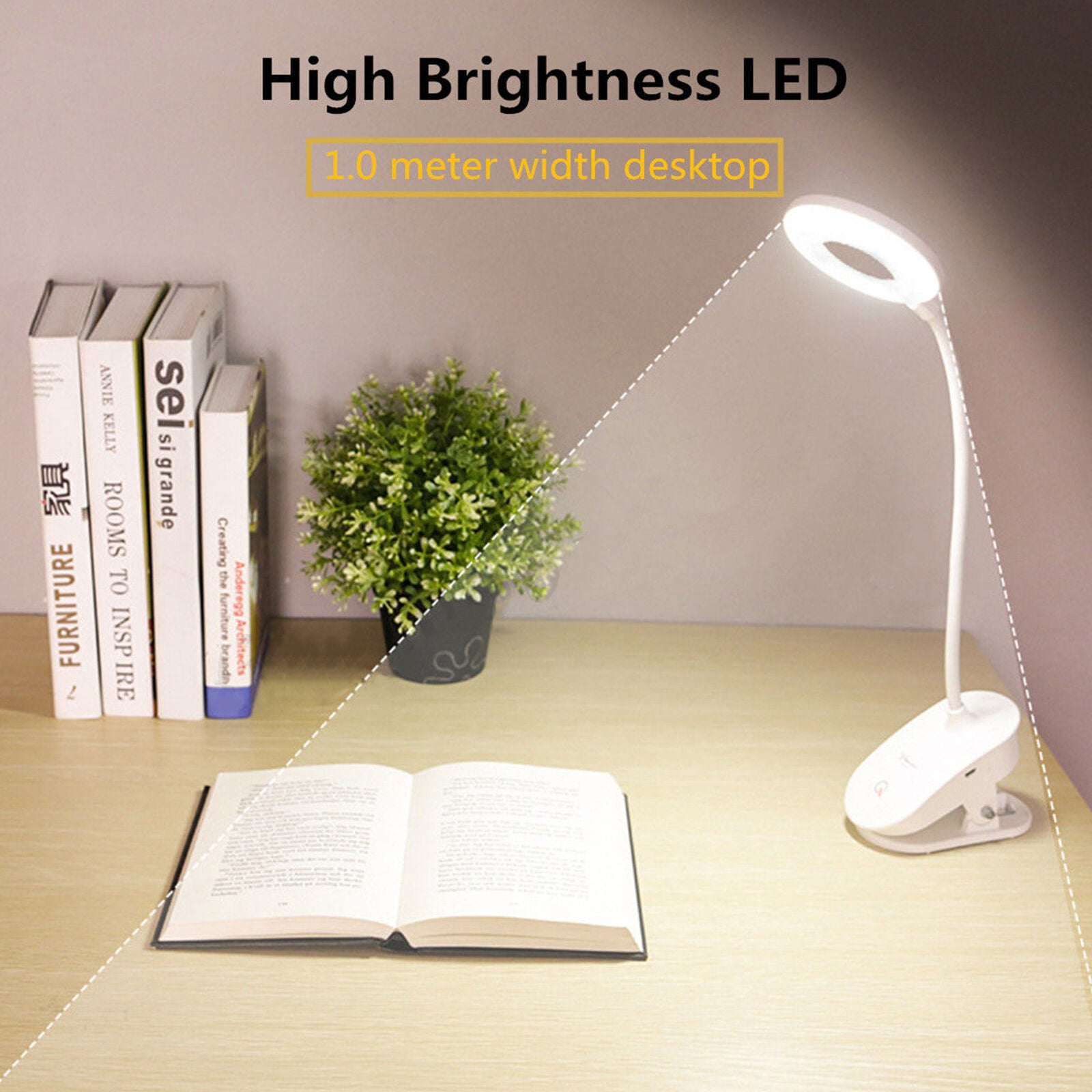 Reading Lamp Clip Light USB LED Bed Lamp Desk Table Lamp With Clip Dimmable