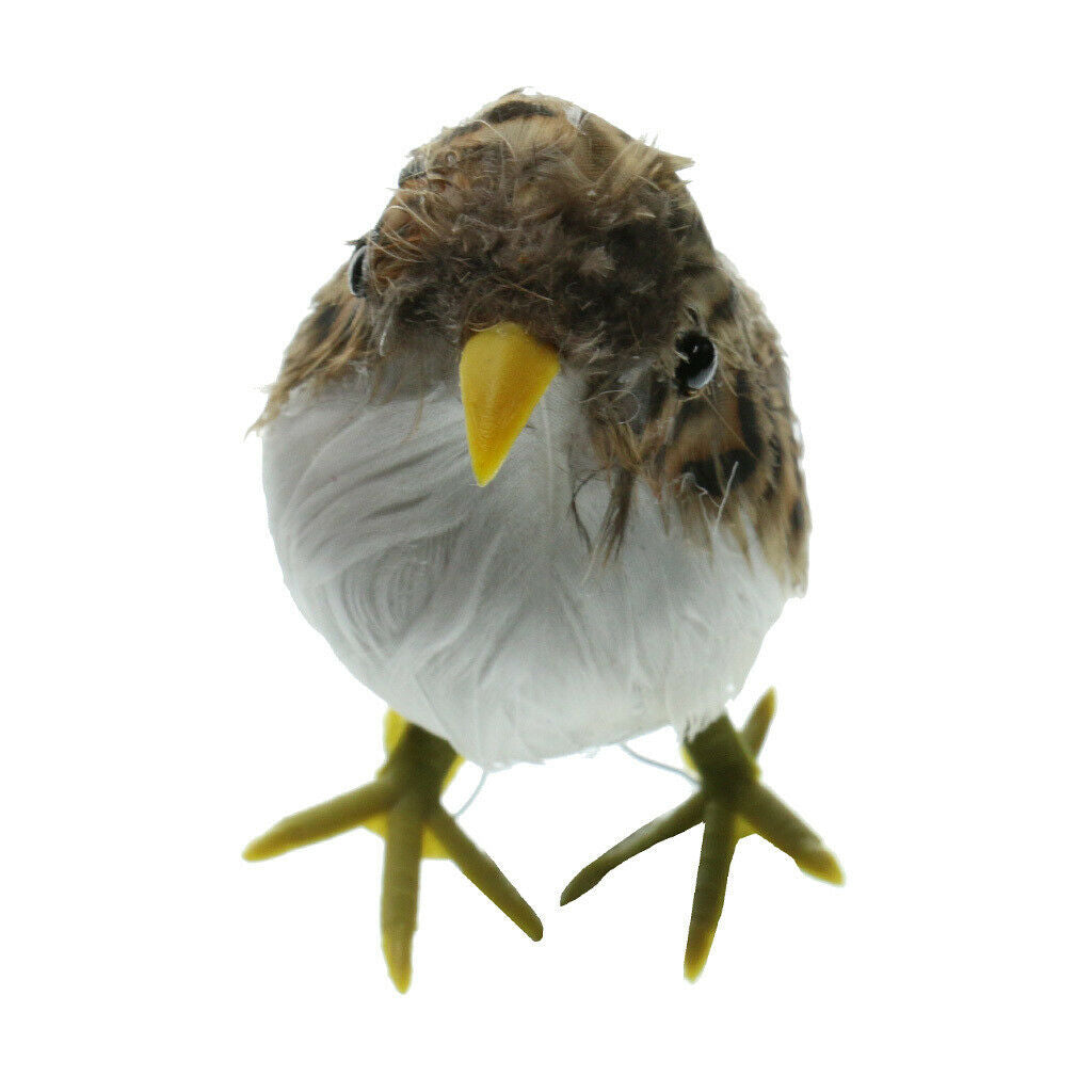 2 X Micro DIY Artificial Feathered Bird Sparrow