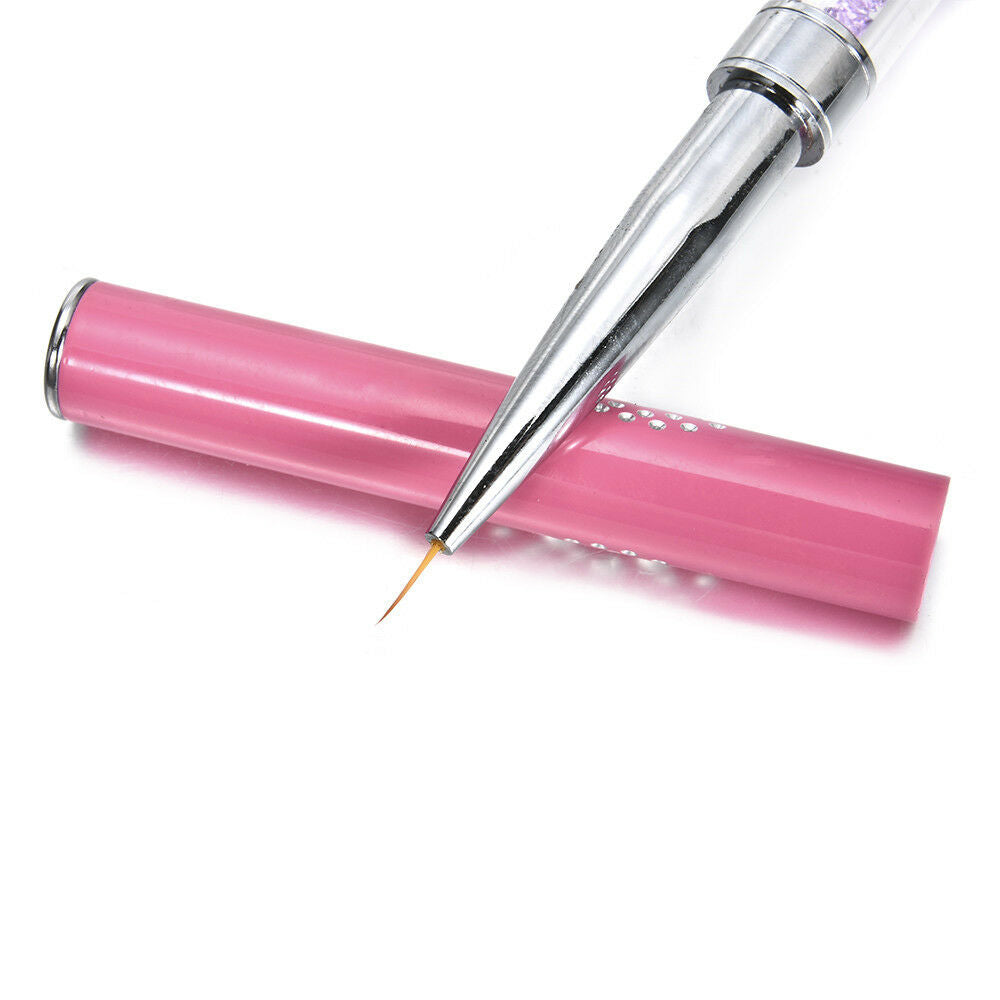 Double Head Nail Art Liner Brush Line Drawing Pen Rhinestone Metal Manicure Tool