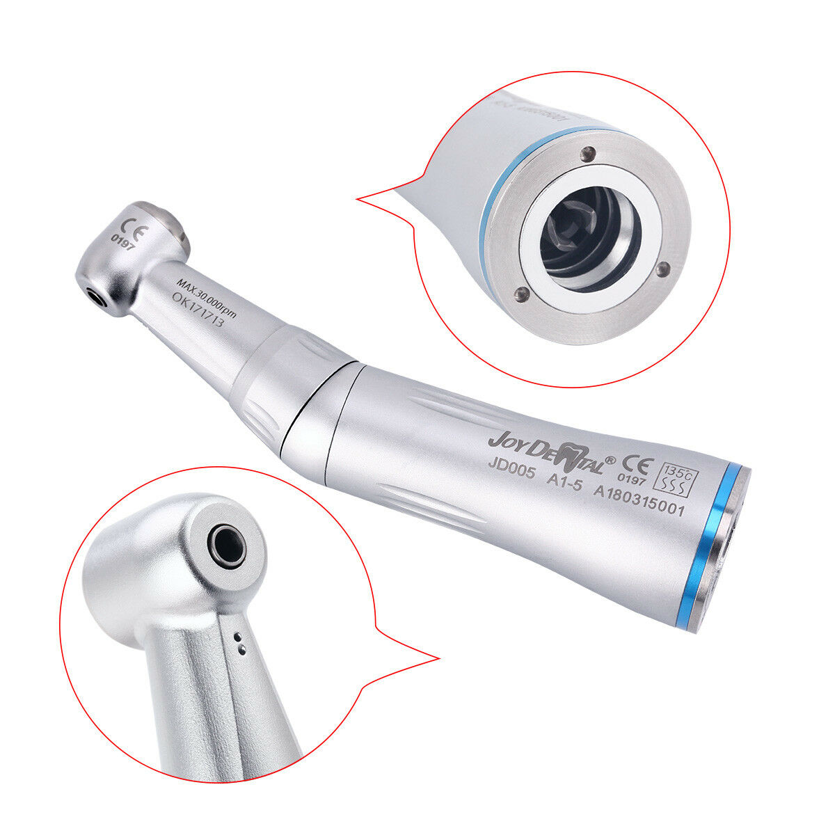 5 X NSK Style Dental Low Speed Contra Angle Handpiece Push Button Internal Water